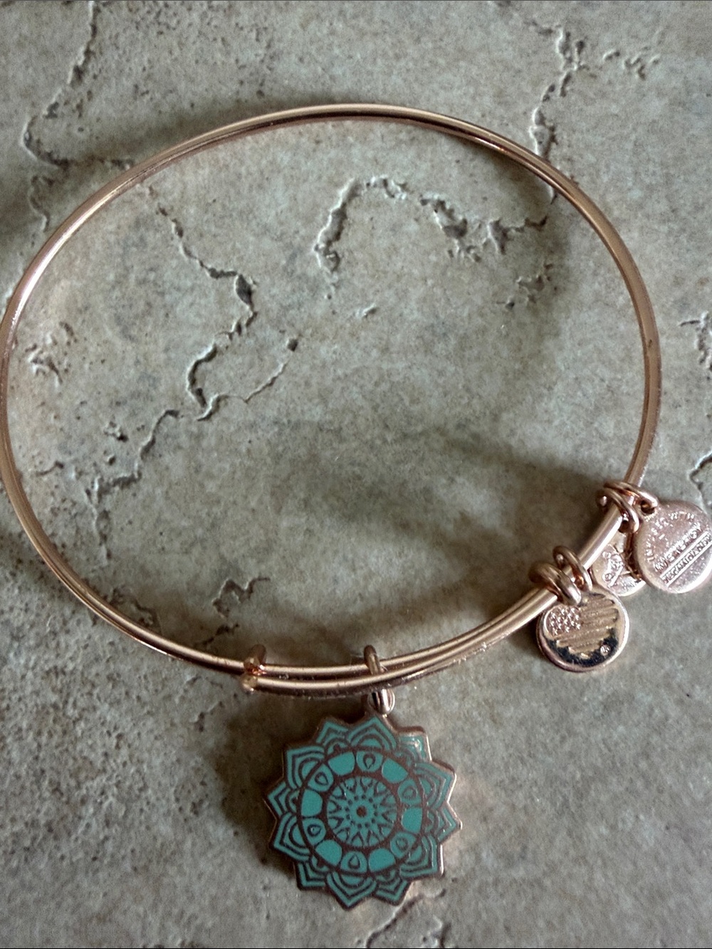Alex and Ani Rose Gold Chakra Charm Bangle Bracelet